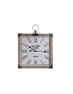 Horloge Murale DKD Home Decor Blanc Naturel Fer Bois MDF 60 x 4,5 x 75 cm (2 Unités)