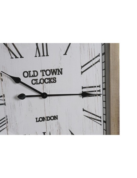 Horloge Murale DKD Home Decor Blanc Naturel Fer Bois MDF 60 x 4,5 x 75 cm (2 Unités)