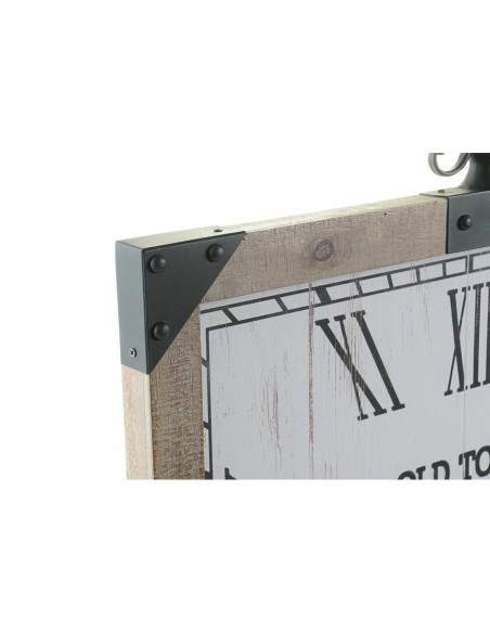 Horloge Murale DKD Home Decor Blanc Naturel Fer Bois MDF 60 x 4,5 x 75 cm (2 Unités)
