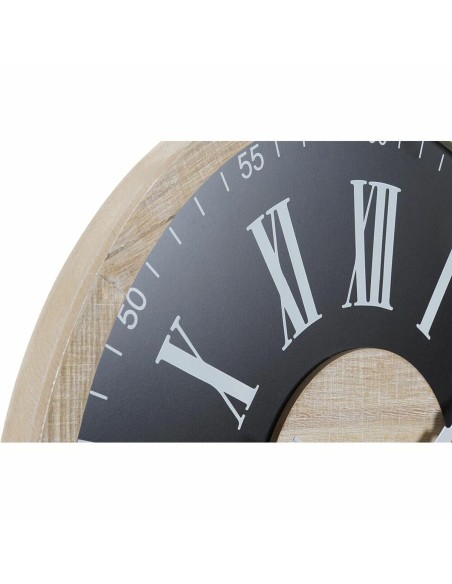 Horloge Murale DKD Home Decor Noir MDF Blanc (60 x 4,5 x 60 cm)