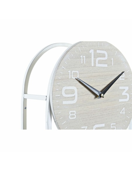 Horloge Murale DKD Home Decor Naturel Métal MDF Blanc (25,5 x 11,5 x 71 cm)