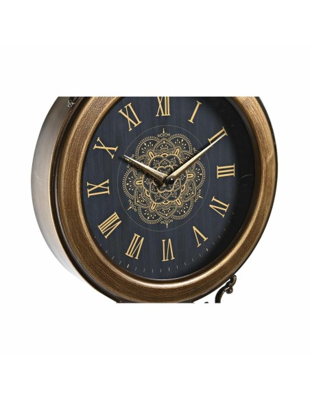 Horloge Murale DKD Home Decor Noir Doré Verre Fer Pendule 27 x 7,5 x 57,5 cm (2 Unités)