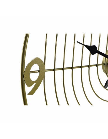 Horloge Murale DKD Home Decor Noir Doré Métal 60 x 3 x 60 cm Moderne (2 Unités)