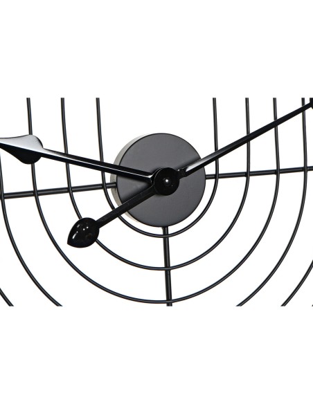 Horloge Murale DKD Home Decor Noir Doré Métal 60 x 3 x 60 cm Moderne (2 Unités)