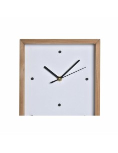 Horloge Murale DKD Home Decor Blanc Marron Bois Aluminium Maisons Urbaine 20 x 4 x 30 cm 2