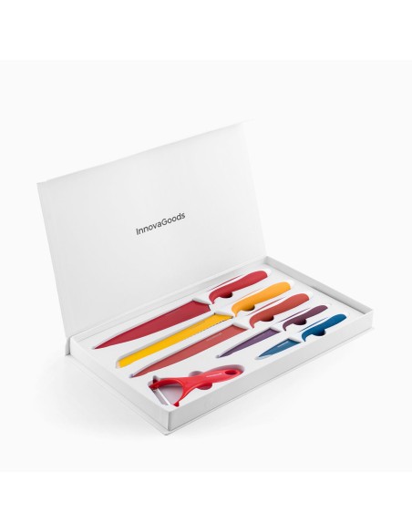 Ensemble de Couteaux en Céramique et Éplucheur Knoolvs InnovaGoods 6 Pièces