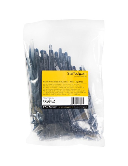 Attaches pour câble en nylon Startech CBMZTRB6BK           Noir