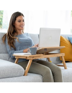 Table pliante d'appoint en bambou Lapwood InnovaGoods