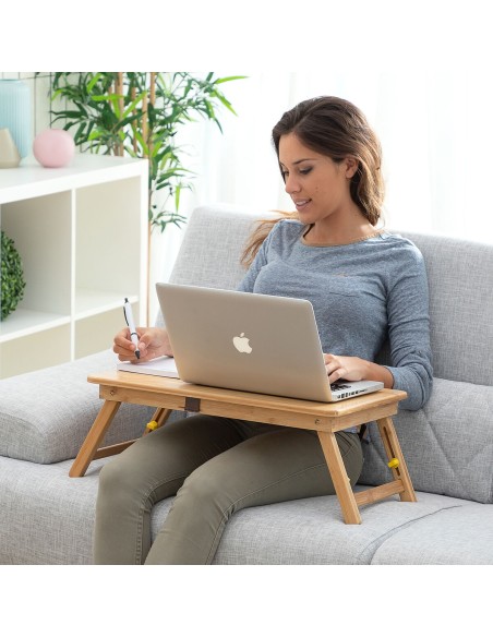 Table pliante d'appoint en bambou Lapwood InnovaGoods