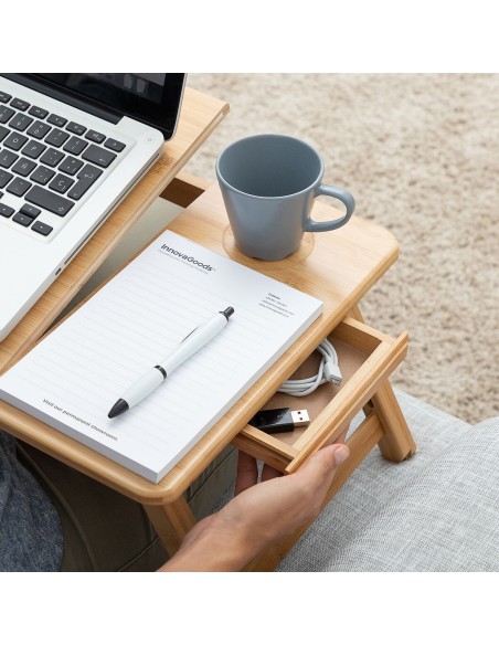 Table pliante d'appoint en bambou Lapwood InnovaGoods
