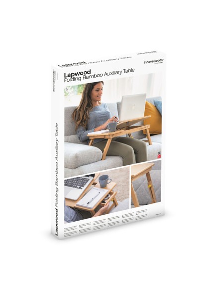 Table pliante d'appoint en bambou Lapwood InnovaGoods