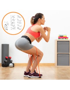 Ceinture avec bandes de résistance pour les fessiers et guide d'exercices Bootrainer InnovaGoods 2