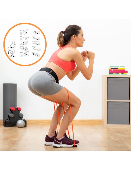 Ceinture avec bandes de résistance pour les fessiers et guide d'exercices Bootrainer InnovaGoods