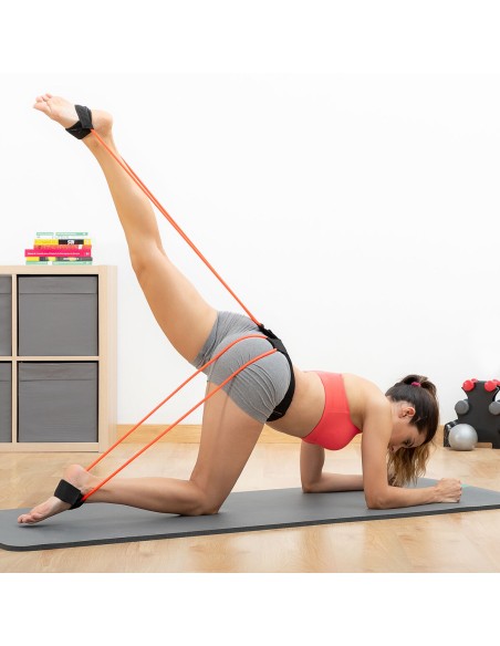 Ceinture avec bandes de résistance pour les fessiers et guide d'exercices Bootrainer InnovaGoods
