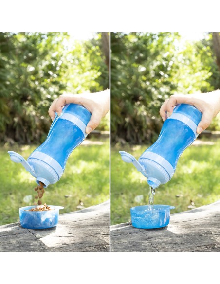 Bouteille avec Distributeur d'Eau et d'Aliments pour Animaux2 en 1 Pettap InnovaGoods