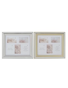 Cadre photo DKD Home Decor Doré Argenté Aluminium Verre polystyrène Traditionnel 47 x 2 x 40 cm (2 Unités)