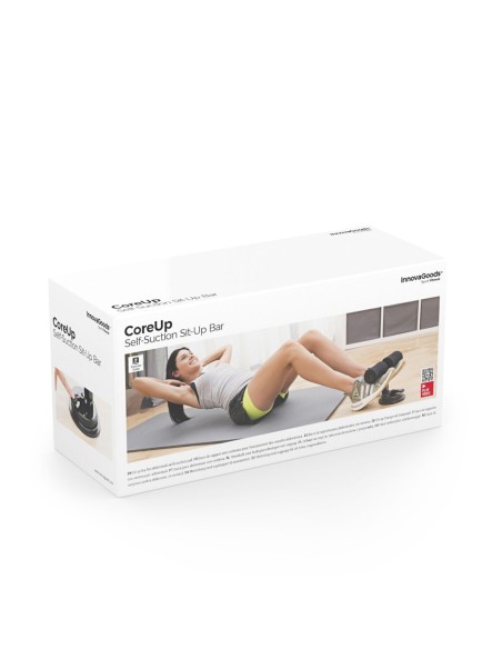 Barre de Maintien pour Abdominaux avec Fixation Ventouse et Guide d’Exercices CoreUp InnovaGoods