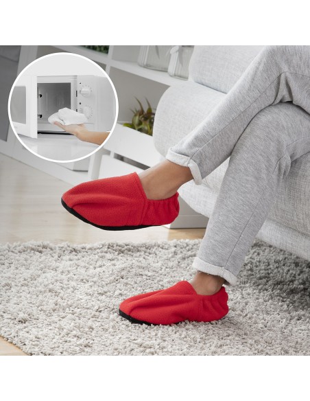 Chaussons Chauffants Micro-ondes InnovaGoods Rouge