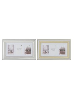 Cadre photo DKD Home Decor Verre polystyrène Doré Argenté Traditionnel 47 x 2 x 29 cm (2 Unités)