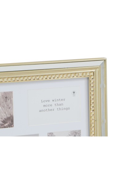 Cadre photo DKD Home Decor Luxury 46,5 x 2 x 40 cm Verre Argenté Doré polystyrène Traditionnel (2 Unités)