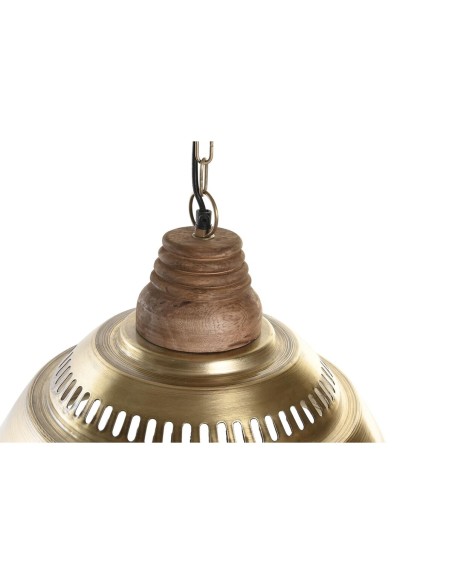 Suspension DKD Home Decor Marron Doré Fer Bois de manguier 50 W 43 x 43 x 31 cm