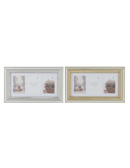 Cadre photo DKD Home Decor Luxury Doré Argenté Verre polystyrène Traditionnel 46,5 x 2 x 28,5 cm (2 Unités)