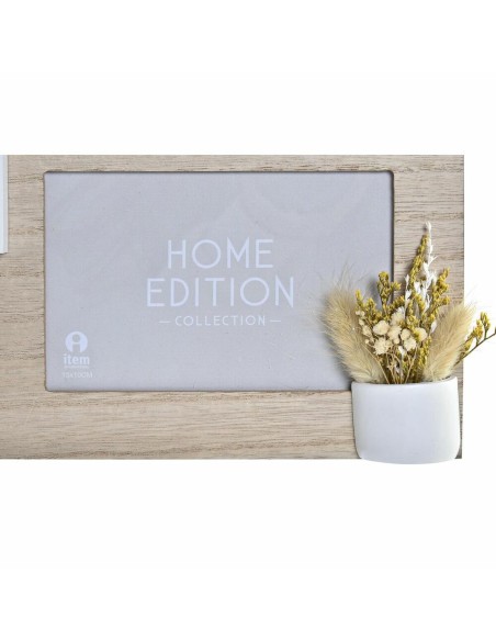 Cadre photo DKD Home Decor Bois 39 x 3 x 41 cm Naturel Plante (2 Unités)