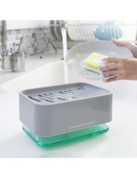 Distributeur de Liquide Vaisselle2 en 1 Pushoap InnovaGoods
