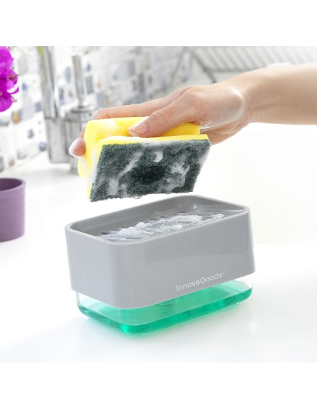 Distributeur de Liquide Vaisselle2 en 1 Pushoap InnovaGoods