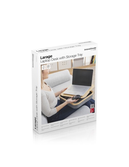 Bureau Portatif avec Plateau de Rangement Larage InnovaGoods