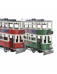 Figurine Décorative DKD Home Decor Rouge Vert Train Vintage 28 x 9 x 20 cm (2 Unités)