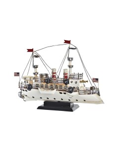 Figurine Décorative DKD Home Decor Blanc Noir Bateau Vintage 32 x 13 x 22 cm