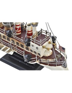 Figurine Décorative DKD Home Decor Blanc Noir Bateau Vintage 32 x 13 x 22 cm 2