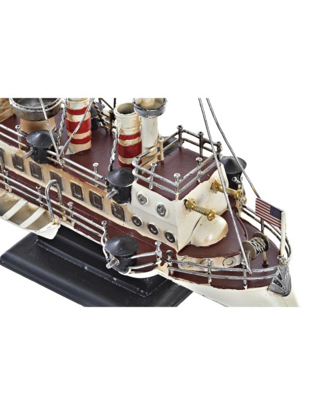Figurine Décorative DKD Home Decor Blanc Noir Bateau Vintage 32 x 13 x 22 cm