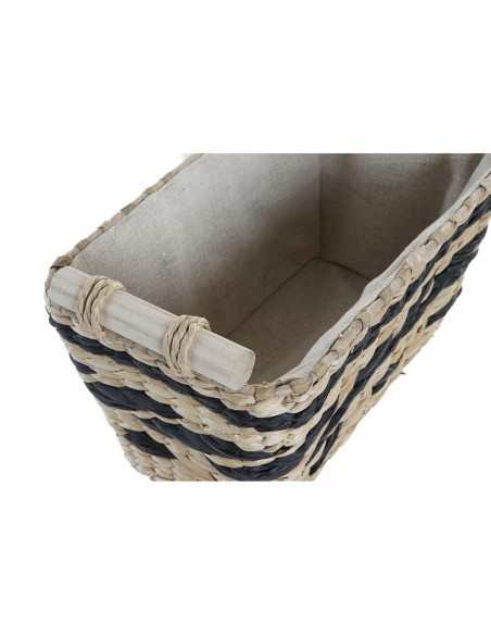Set de basket DKD Home Decor Polyester Colonial Fibre (38 x 26 x 24 cm)
