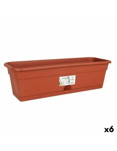 Jardinière avec support Dem Greentime Rectangulaire Marron 40 x 20 x 17,3 cm (6 Unités)
