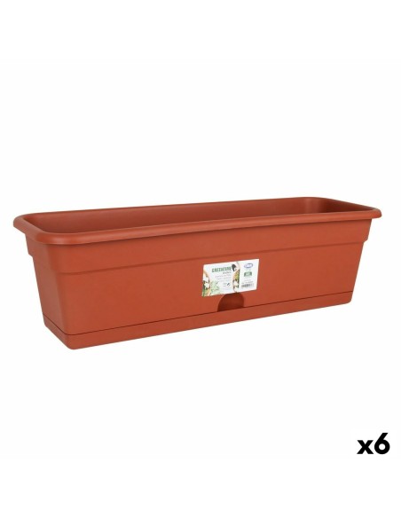 Jardinière avec support Dem Greentime Rectangulaire Marron 40 x 20 x 17,3 cm (6 Unités)