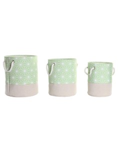 Set de basket DKD Home Decor Polyester EVA Géométrique (30 x 30 x 35 cm)