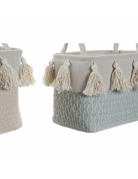 Set de basket DKD Home Decor Polyester Frange (40 x 30 x 30 cm)