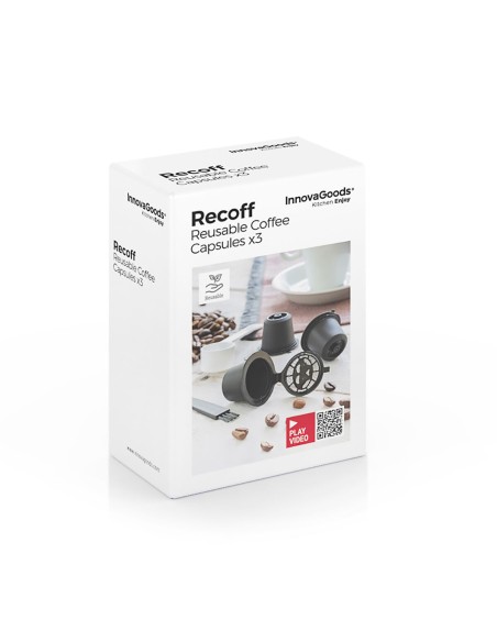 Jeu de 3 Capsules à Café Réutilisables Recoff InnovaGoods
