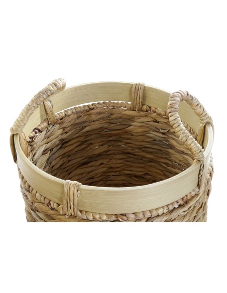 Set de basket DKD Home Decor Bambou Tropical Joncs (35 x 35 x 30,5 cm) (3 Pièces)