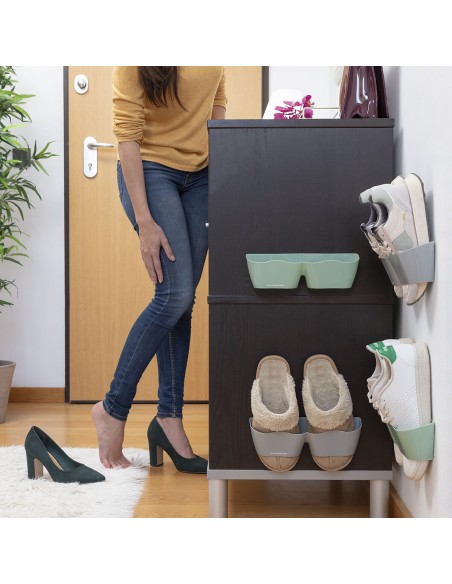 Meubles à chaussures avec adhésifs Shohold InnovaGoods Pack de 4 unités
