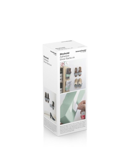 Meubles à chaussures avec adhésifs Shohold InnovaGoods Pack de 4 unités