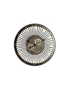 Horloge Murale DKD Home Decor Noir Doré Fer Vintage 65 x 6,7 x 65 cm