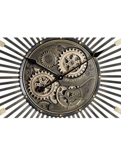 Horloge Murale DKD Home Decor Noir Doré Fer Vintage 65 x 6,7 x 65 cm 2