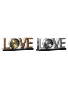 Horloge de table DKD Home Decor Love Cuivre 39 x 8 x 15 cm Argenté Fer Loft (2 Unités)