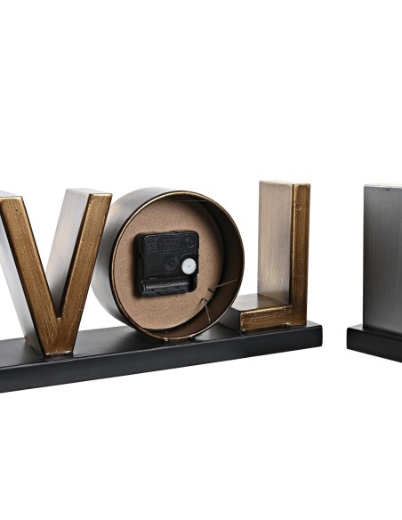 Horloge de table DKD Home Decor Love Cuivre 39 x 8 x 15 cm Argenté Fer Loft (2 Unités)