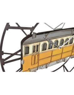 Horloge Murale DKD Home Decor 49,5 x 3,5 x 48 cm Métal Vert Jaune Vintage Train (2 Unités) 2