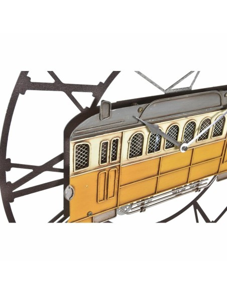 Horloge Murale DKD Home Decor 49,5 x 3,5 x 48 cm Métal Vert Jaune Vintage Train (2 Unités)