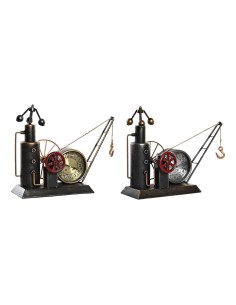 Horloge de table DKD Home Decor Doré Argenté Fer Vintage 40,5 x 15 x 32,5 cm (2 Unités)